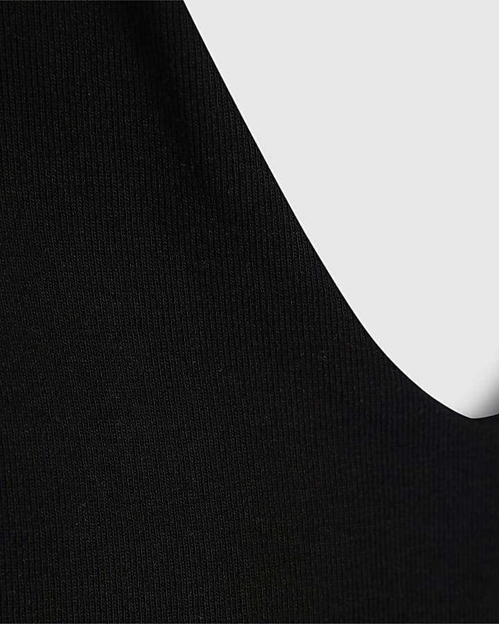 Black Sleeveless Cotton Bodysuit