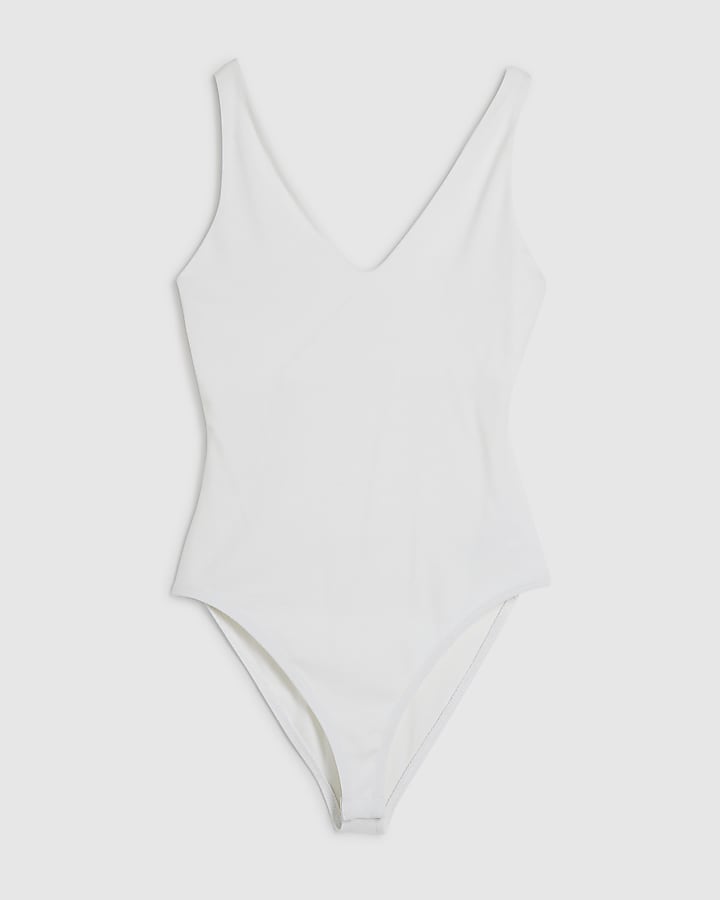 White Sleeveless Cotton Bodysuit