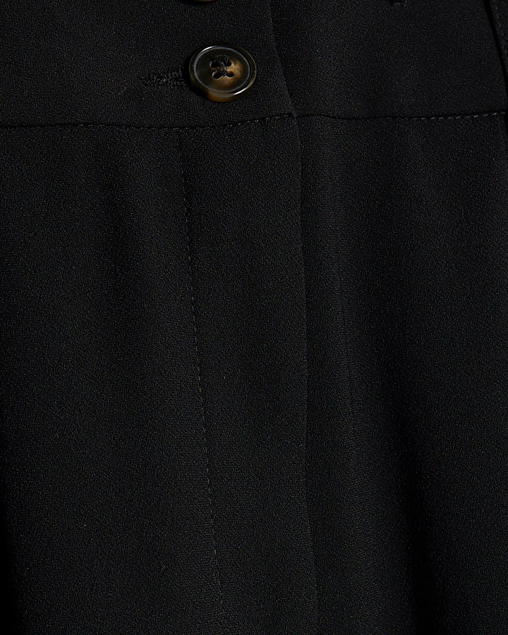 Black Pleated Wide Leg Trousers