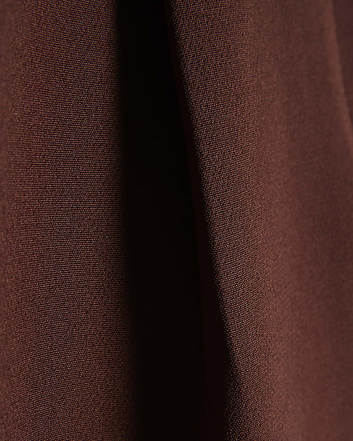 Brown Structured Tailored Shorts