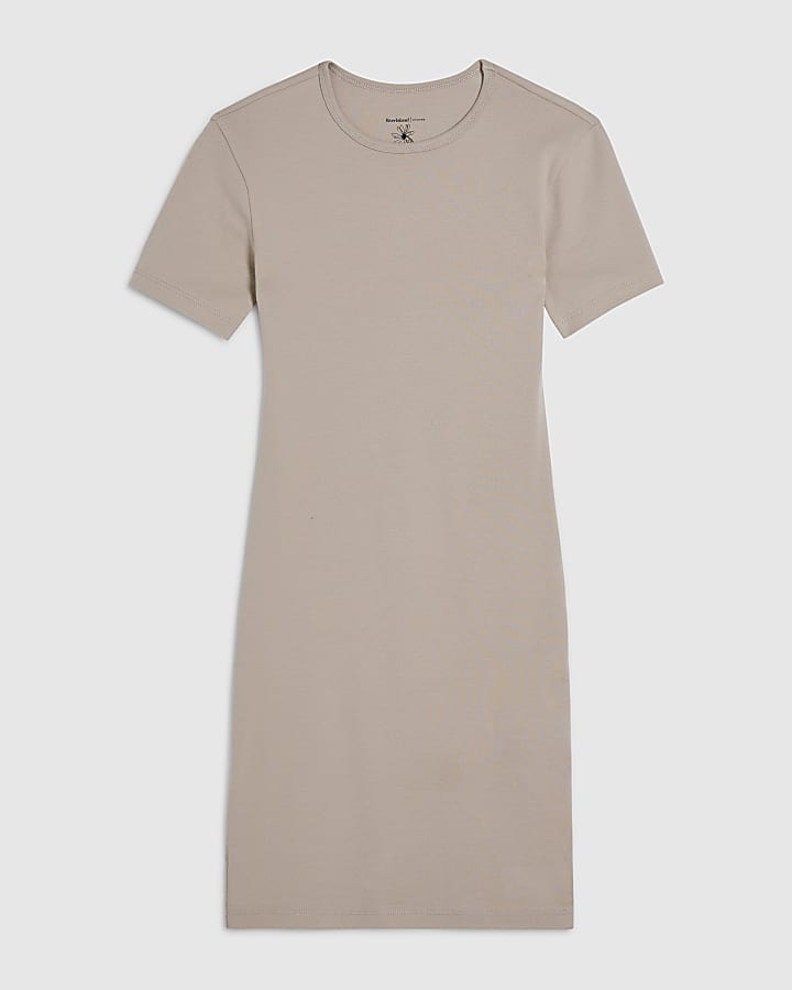 Beige Mini T-Shirt Dress