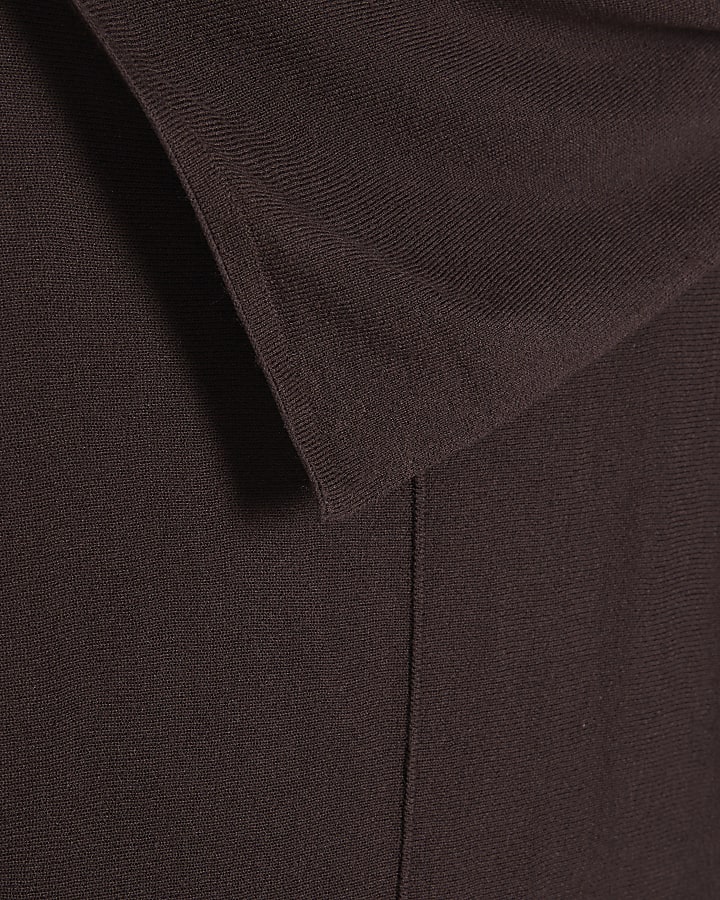 Brown Knitted Cape Jumper