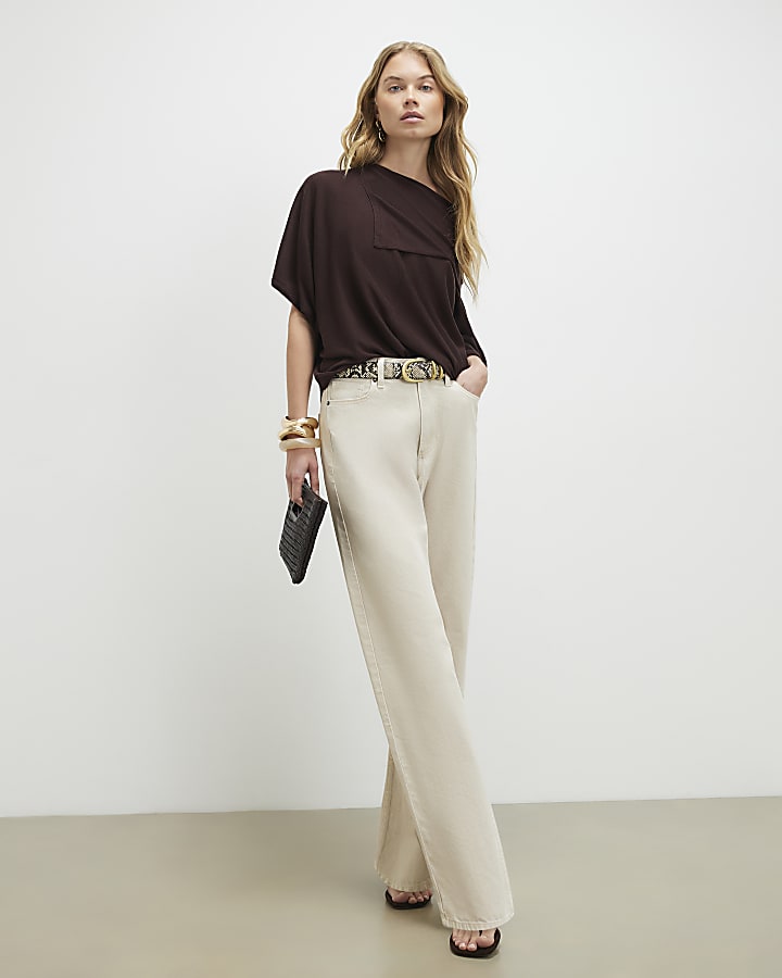 Brown Knitted Cape Jumper