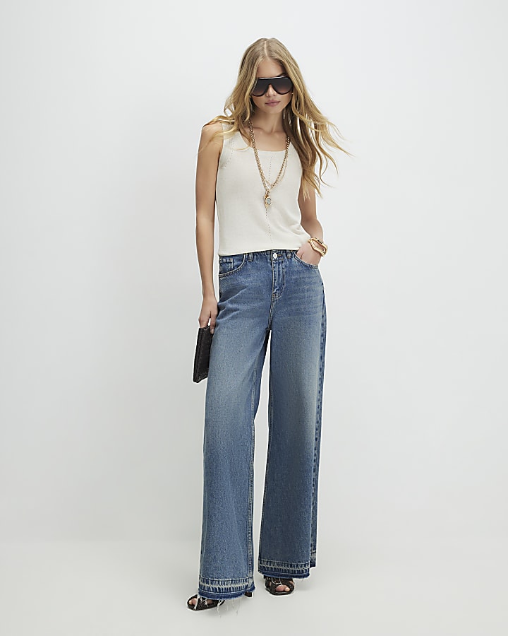 Cream Linen Blend Vest Top