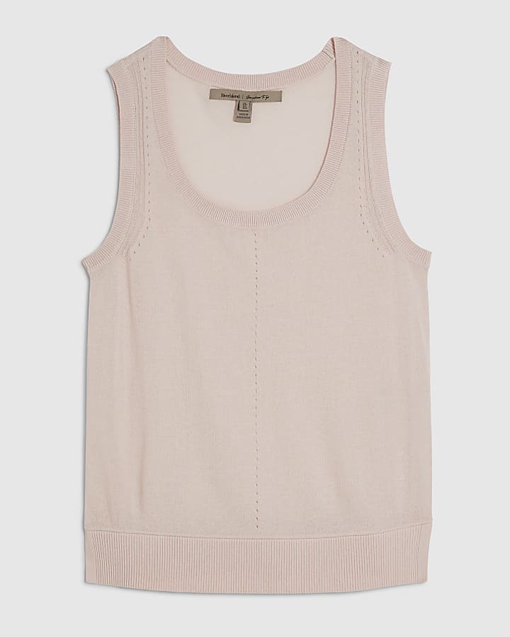 Pink Fine Knit Vest Top