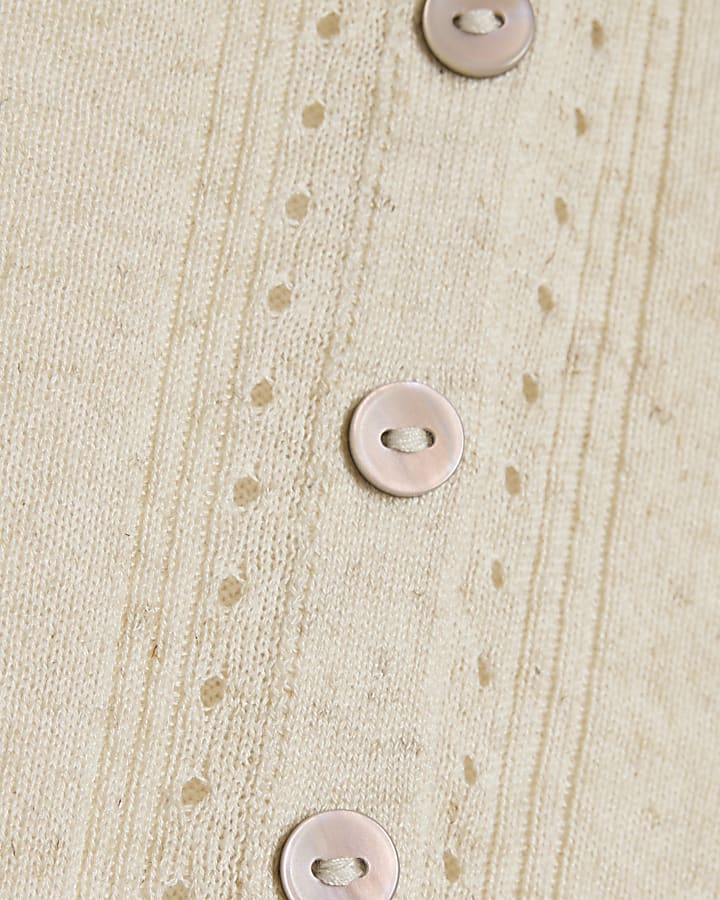 Cream V Neck Cardigan