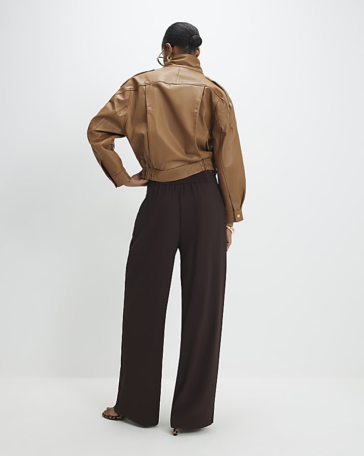Brown Wide Leg Trousers