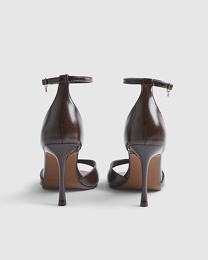 Brown Closed Back Heeled Sandals