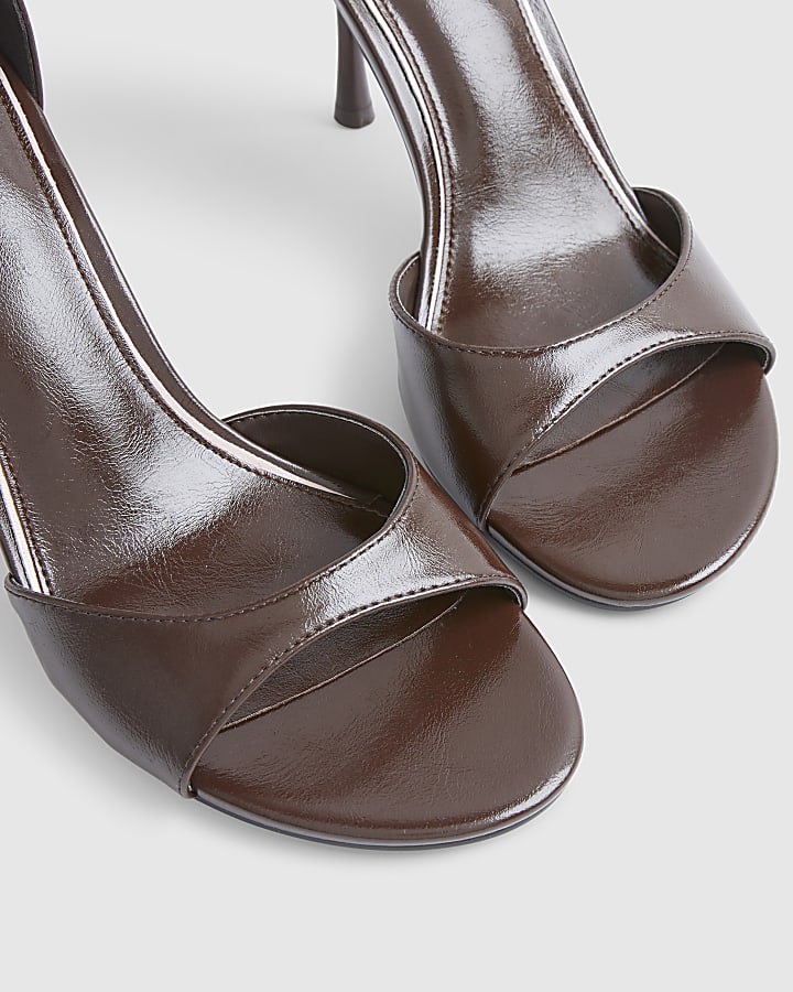 Brown Closed Back Heeled Sandals