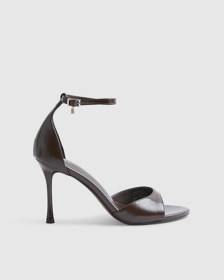 Brown Closed Back Heeled Sandals