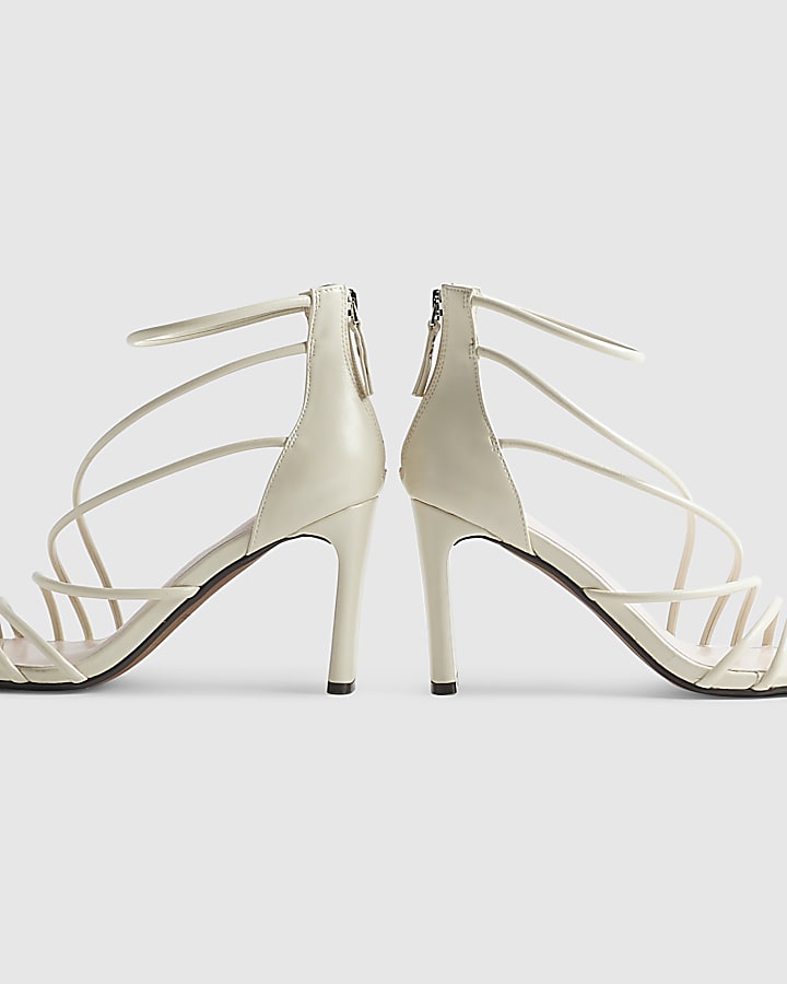 Cream Strappy High Heel Sandals