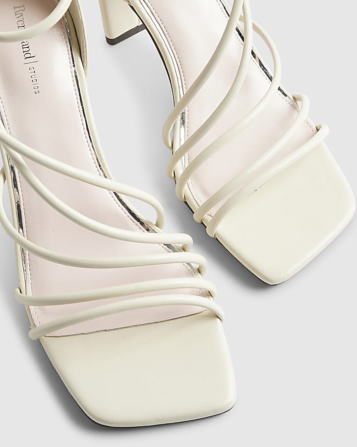 Cream Strappy High Heel Sandals