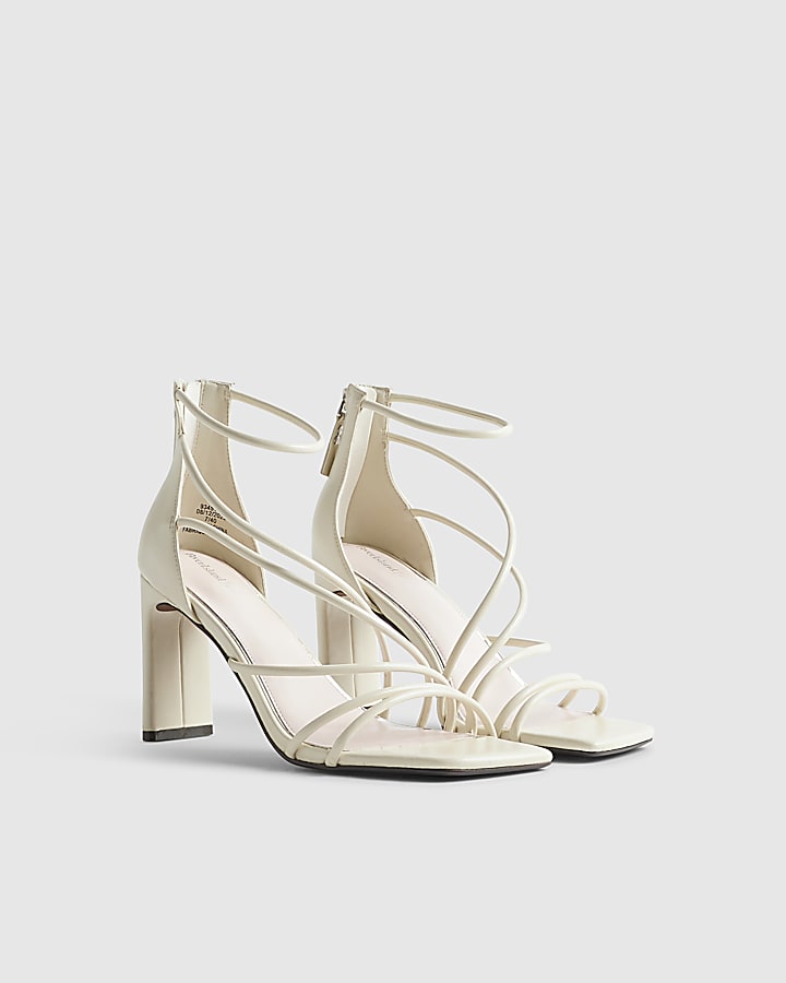 Cream Strappy High Heel Sandals