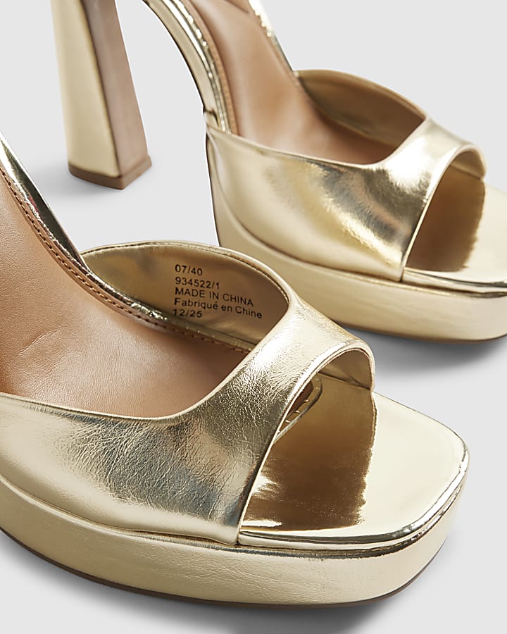 Gold Open Back Platform Sandals
