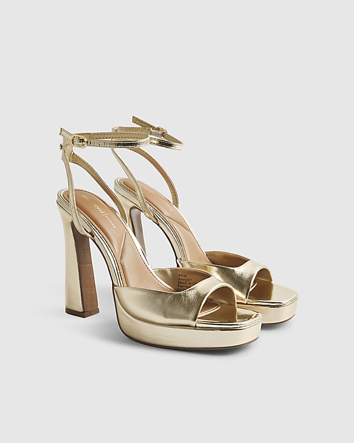 Gold Open Back Platform Sandals