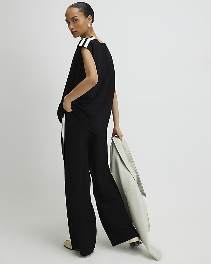 Black Side Tape Joggers