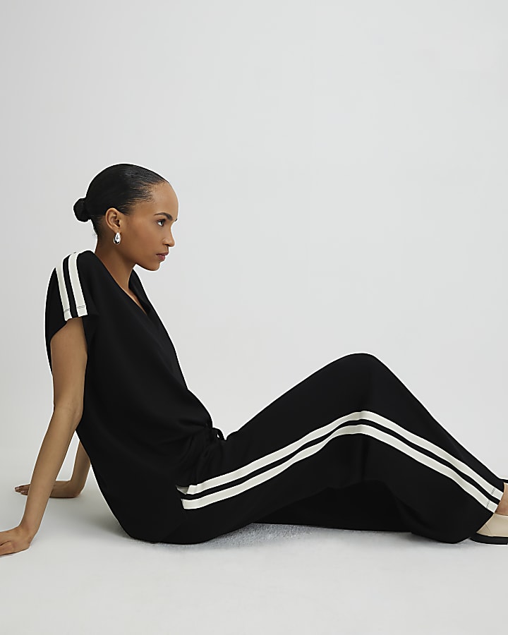 Black Side Tape Joggers