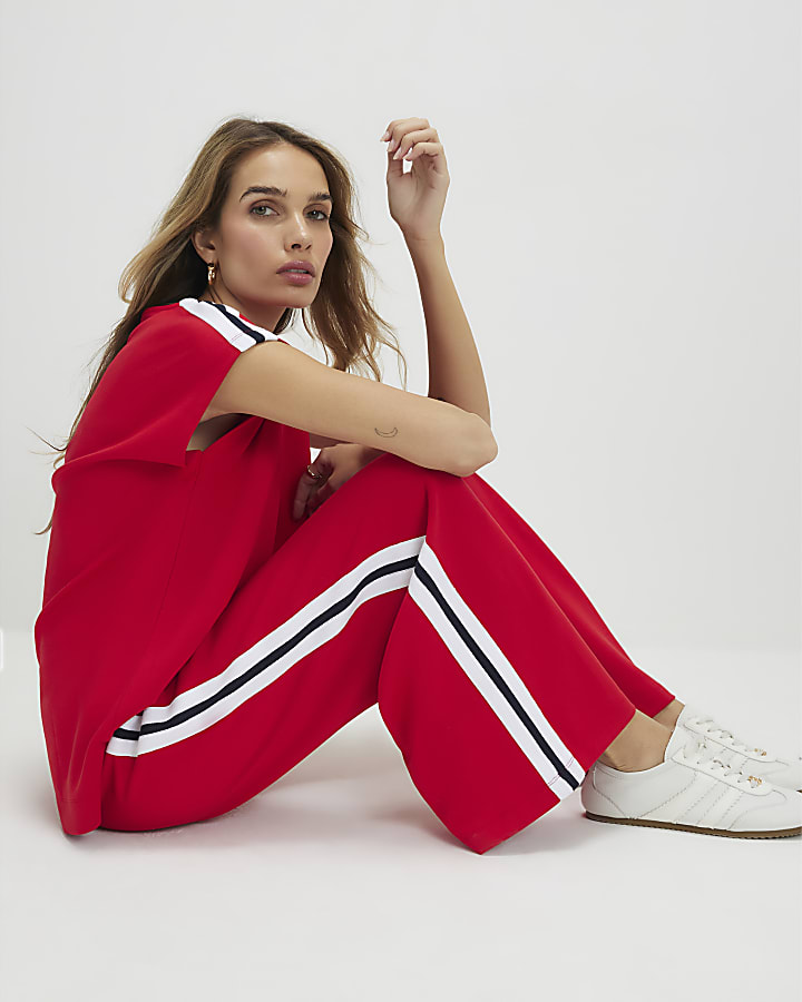 Red Tape Side Wide Leg Joggers