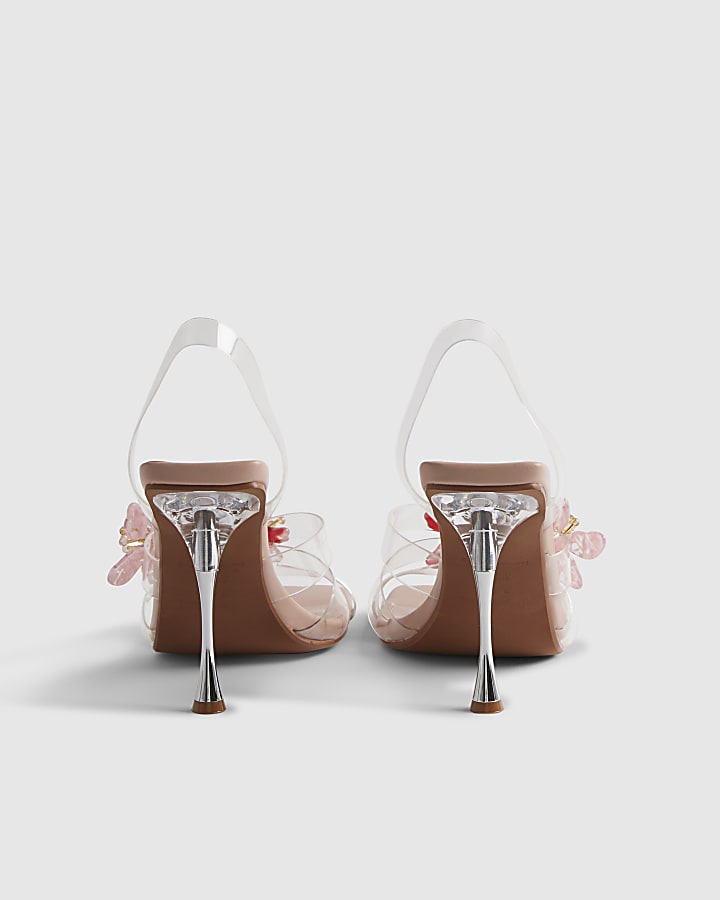Pink Perspex Flower Heels
