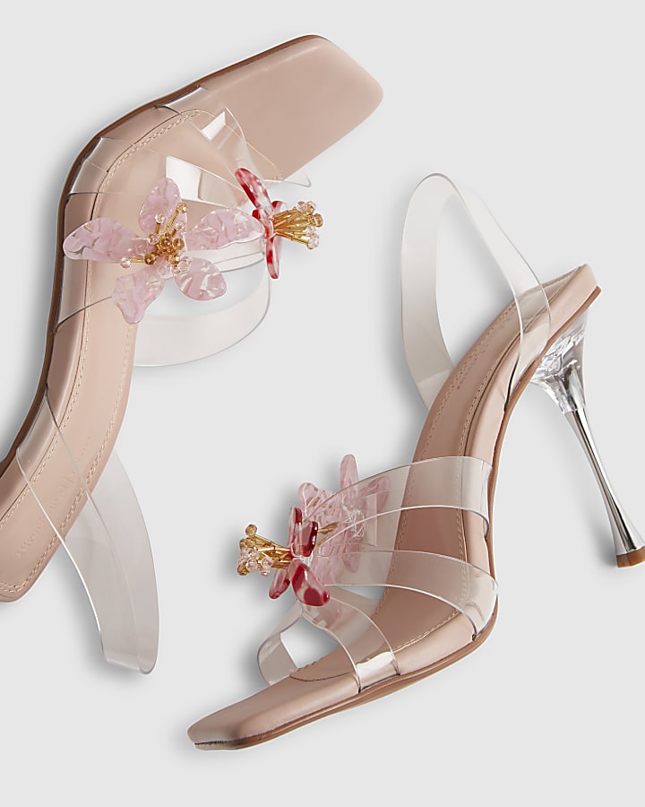 Pink Perspex Flower Heels