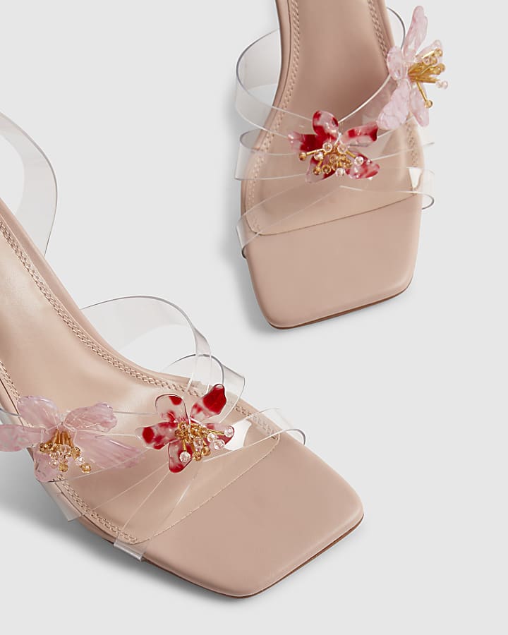 Pink Perspex Flower Heels