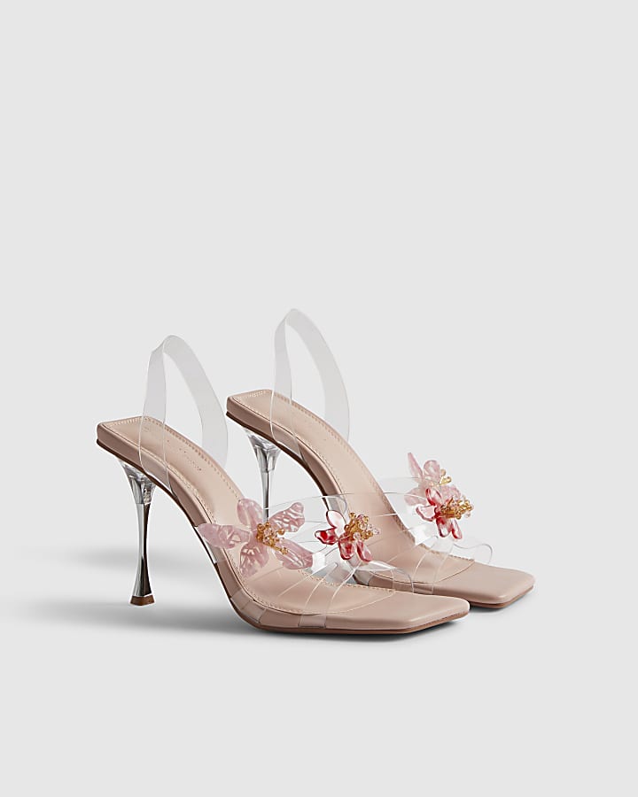 Pink Perspex Flower Heels