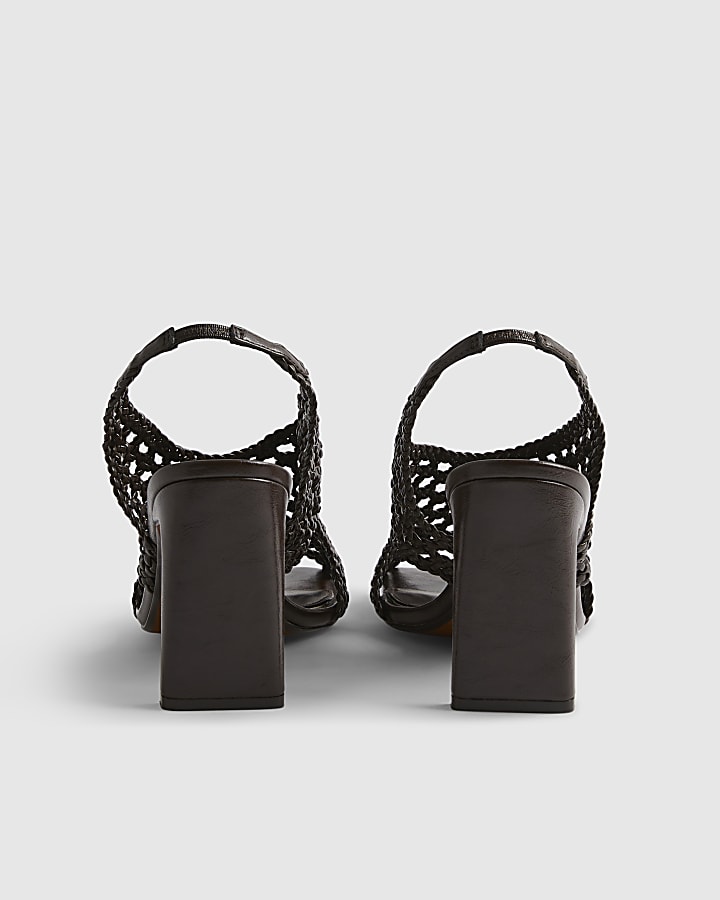 Brown Caged Heeled Sandals