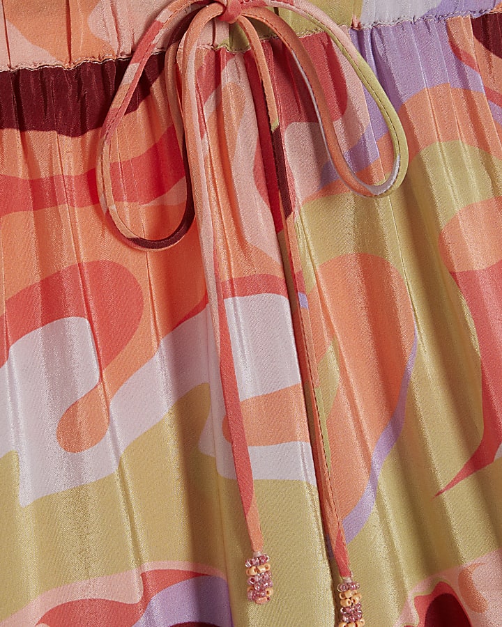 Orange Swirl Print Beach Trousers