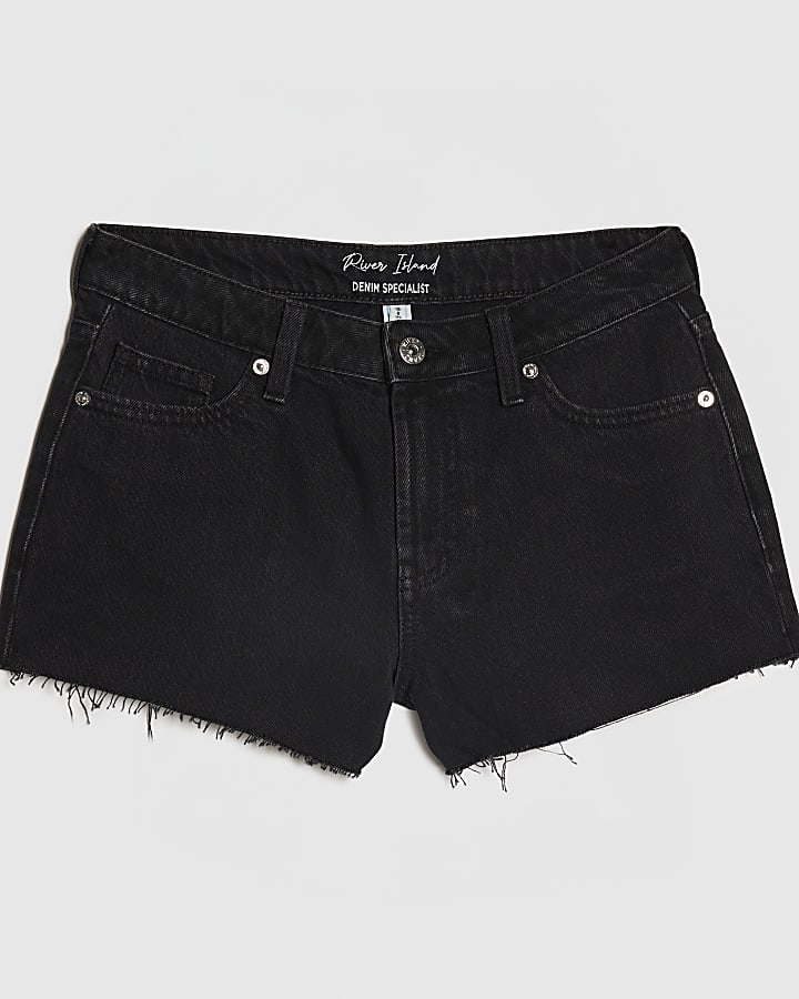 Black Hotpant Denim Shorts
