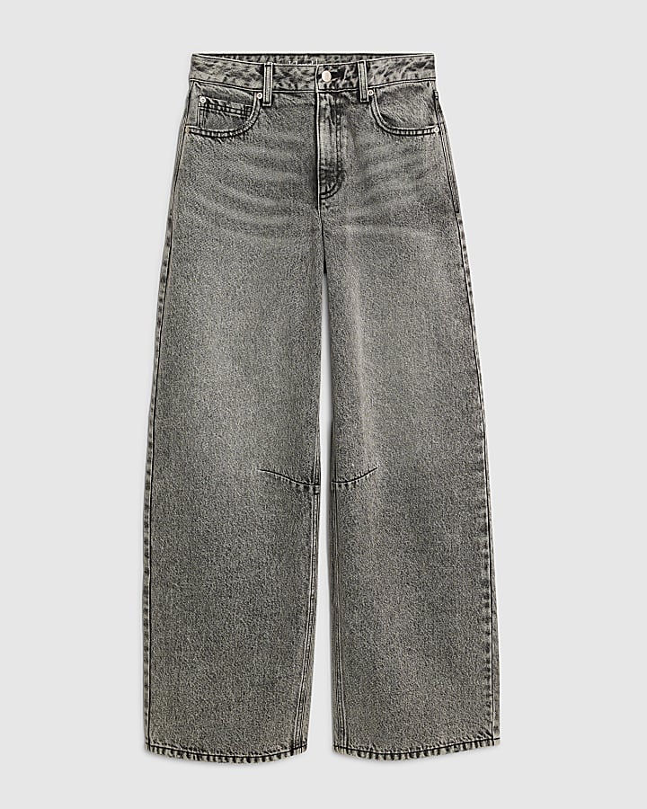 Grey Classic Barrel Jeans