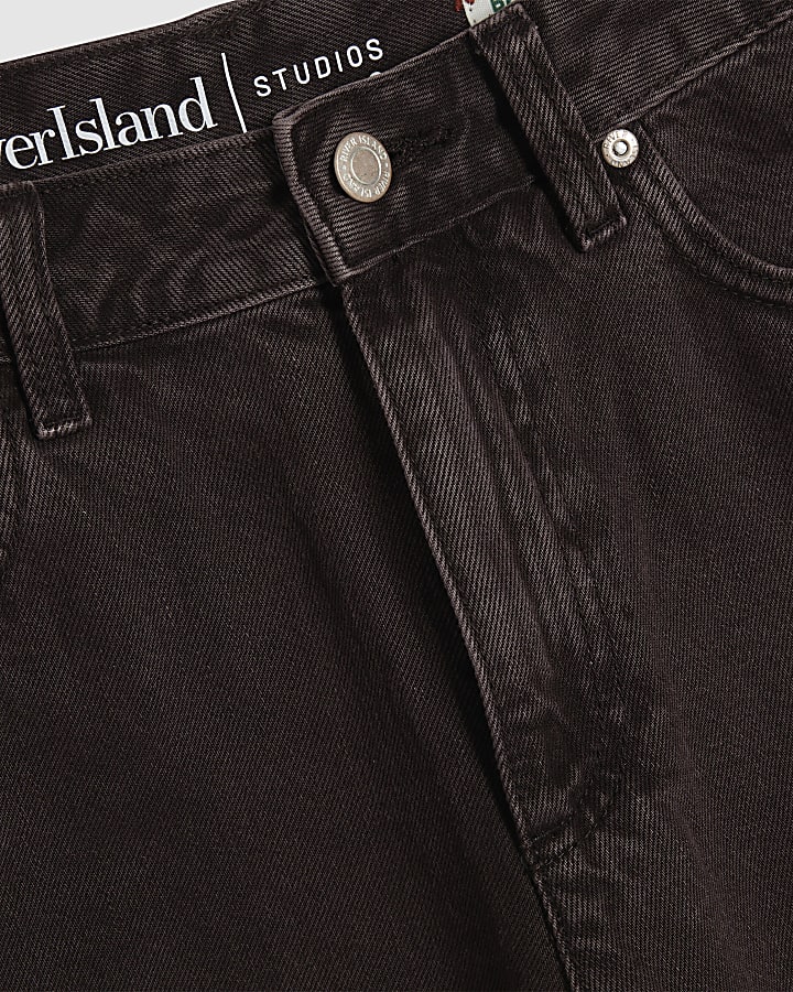 Brown High Waisted Baggy Jeans