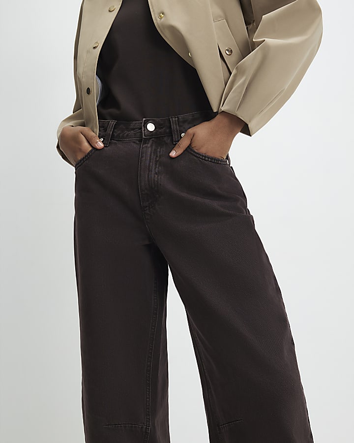 Brown High Waisted Baggy Jeans