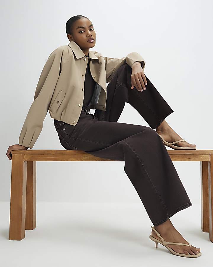 Brown High Waisted Baggy Jeans