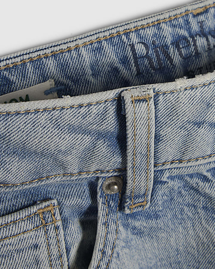 Blue Mid Rise Mom Sculpt Jeans