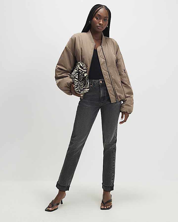 Black Mid Rise Mom Fit Sculpt Jeans