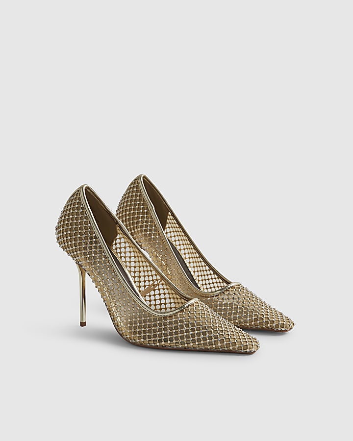 Gold Embellished Court Heels