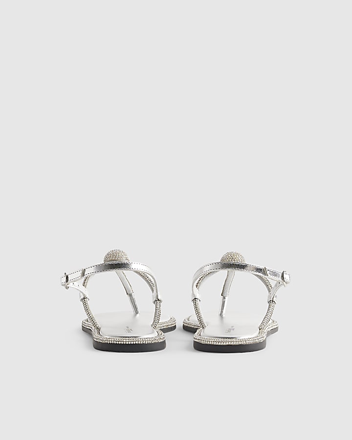 Silver Embellished Sandals