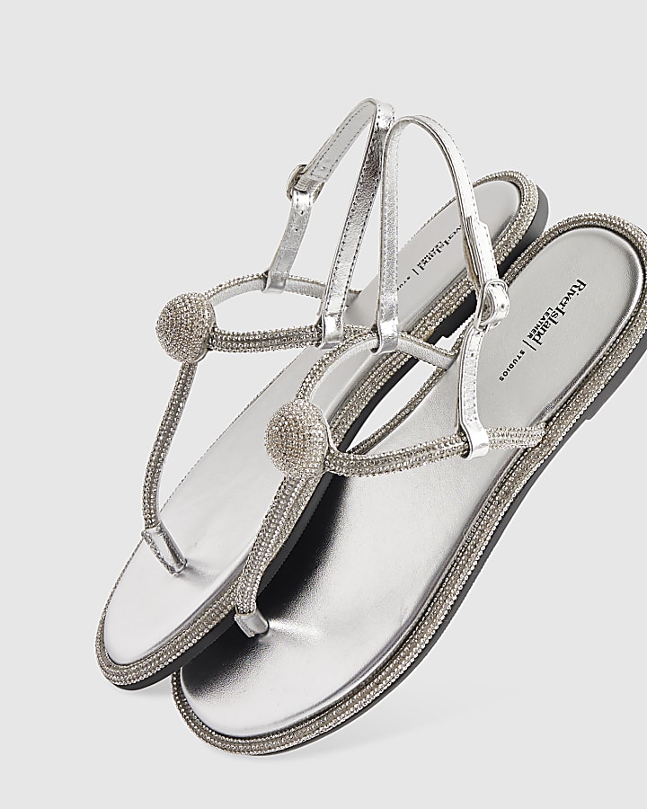 Silver Embellished Sandals