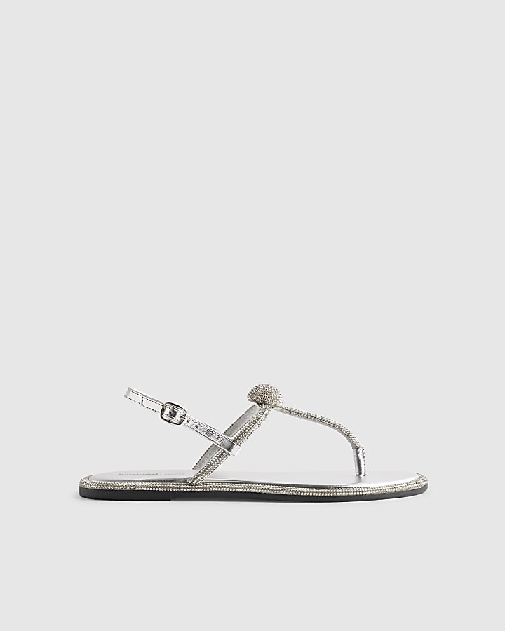 Silver Embellished Sandals
