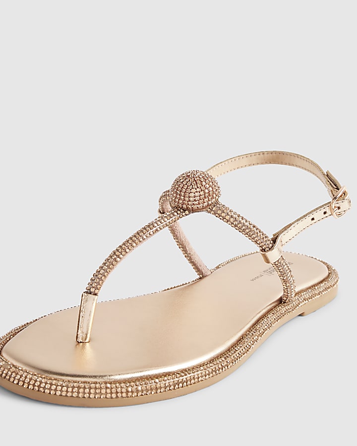 Rose Gold Embellished Sandals