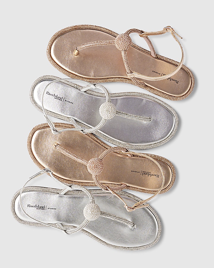 Rose Gold Embellished Sandals