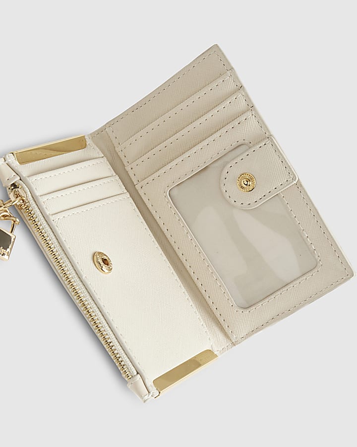 Cream Embossed Monogram Mini Purse