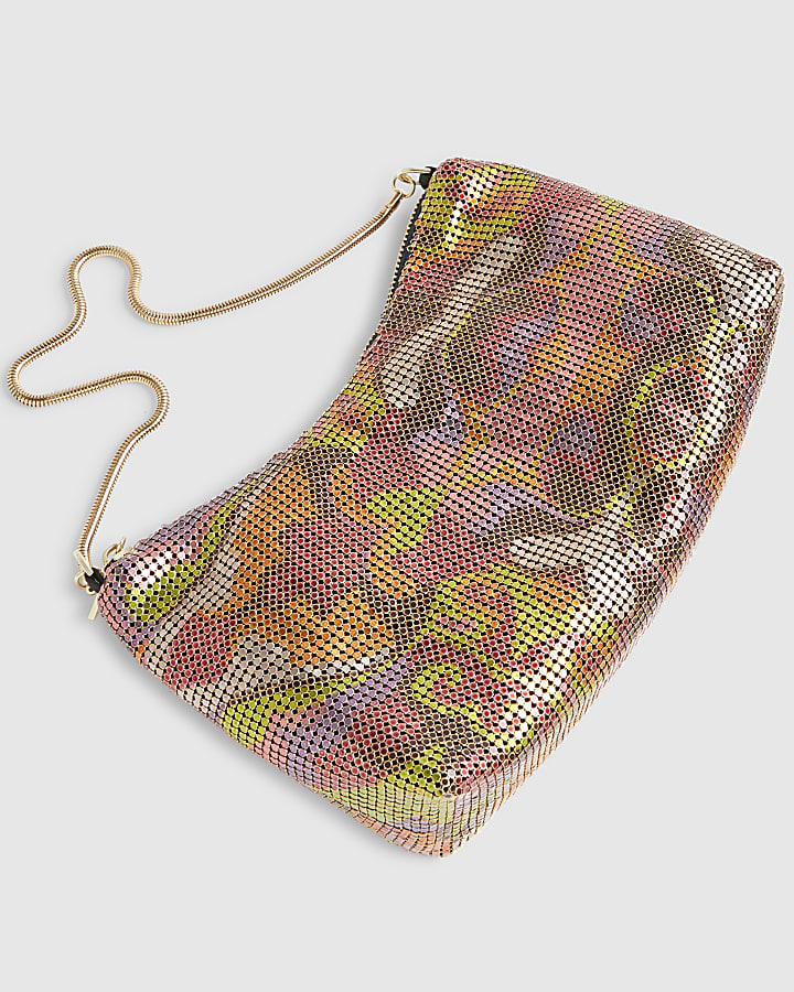 Orange Chainmail Shoulder Bag