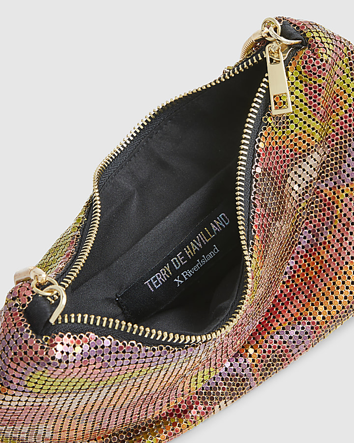 Orange Chainmail Shoulder Bag