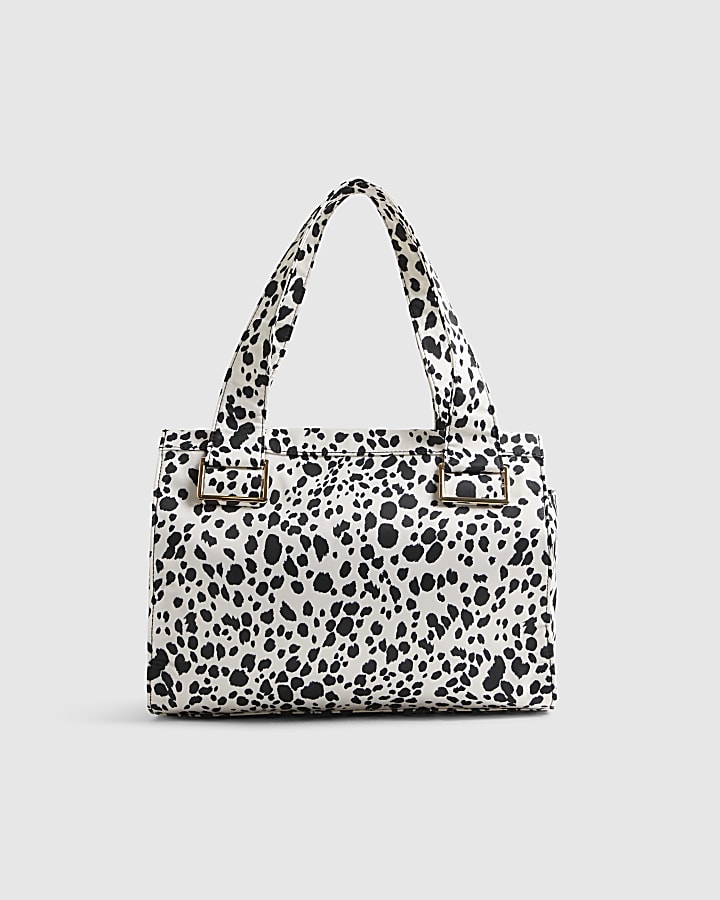 Cream Spot Print Winged Holdall Bag