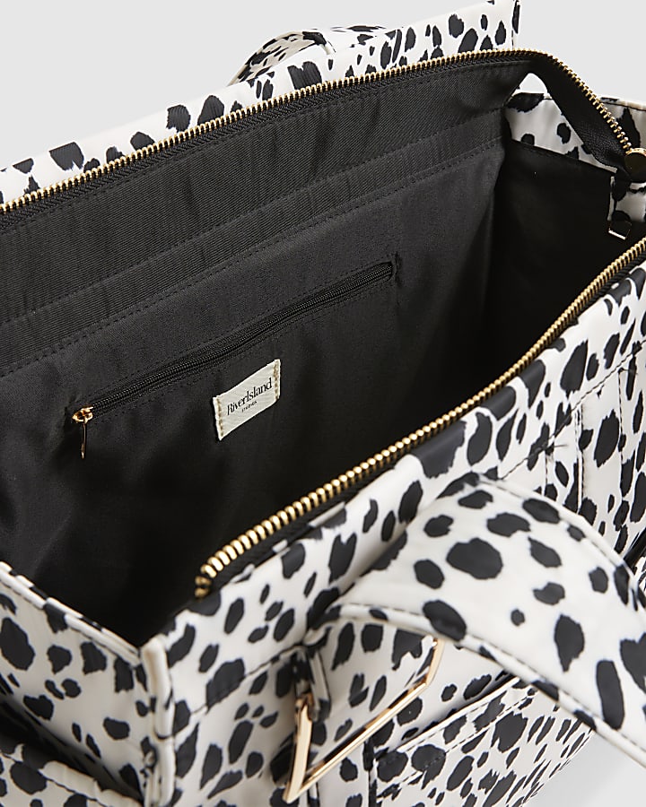 Cream Spot Print Winged Holdall Bag