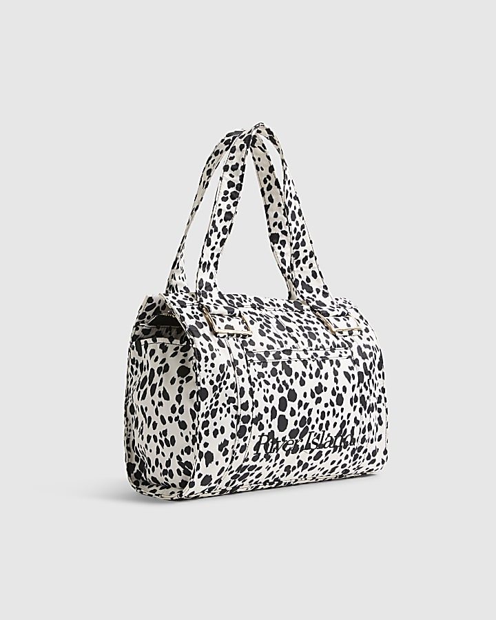 Cream Spot Print Winged Holdall Bag