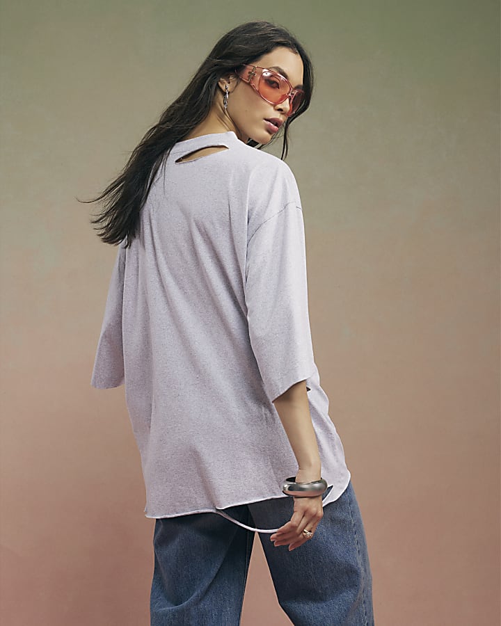 Grey Year Zero Tiger Boyfriend Fit T-Shirt