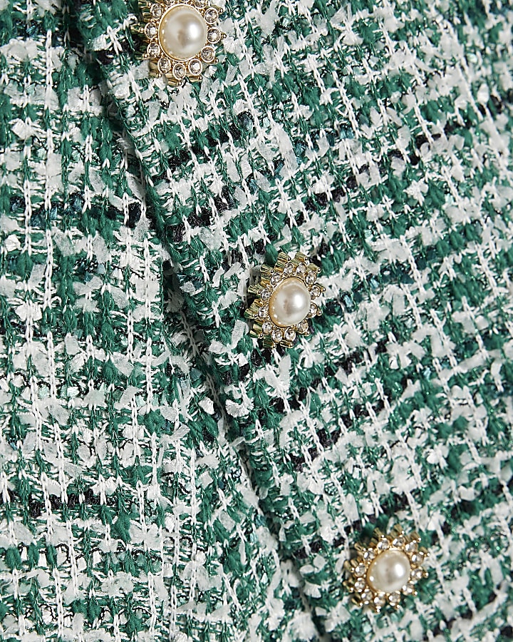 Green Boucle Wrap Over Shorts