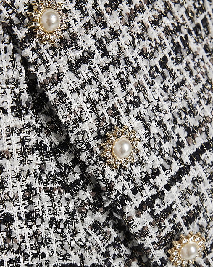 Black Boucle Wrap Over Shorts